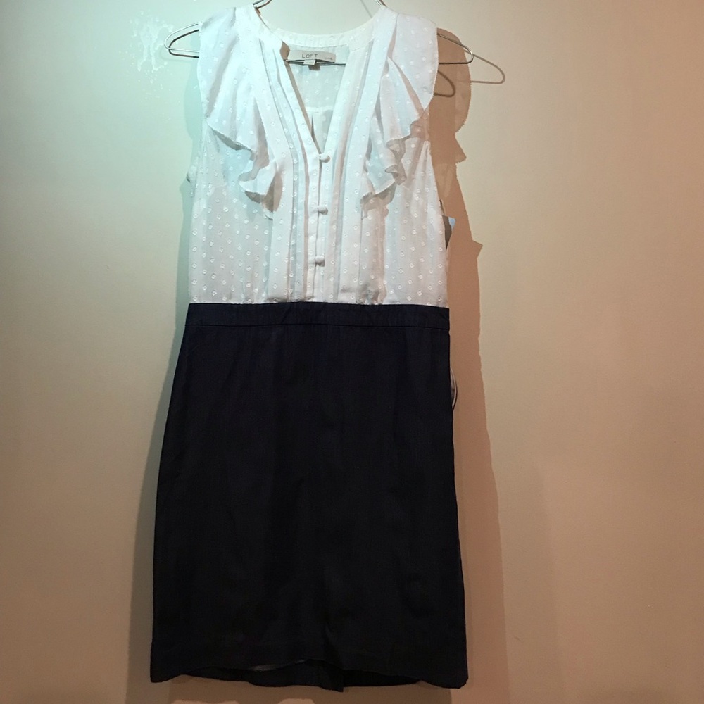 Loft White and bluejean-like dress! NWT- 2P